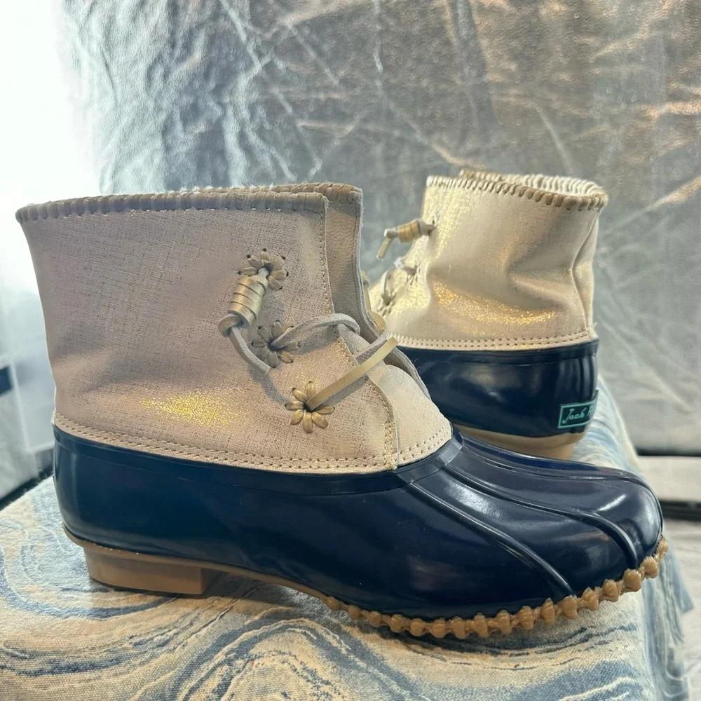 Jack rogers Chloe duck boots metallic fleece lined 9